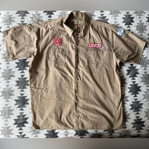 Vintage Jesse James Work Wear West Coast Choppers Tan Work Shirt 2XL